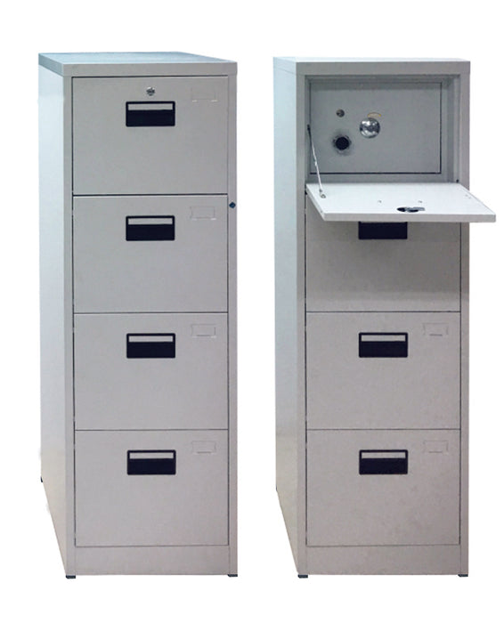 4 Door Layer Filling Cabinet with Vault; flush handle PVC, VFC 4DV