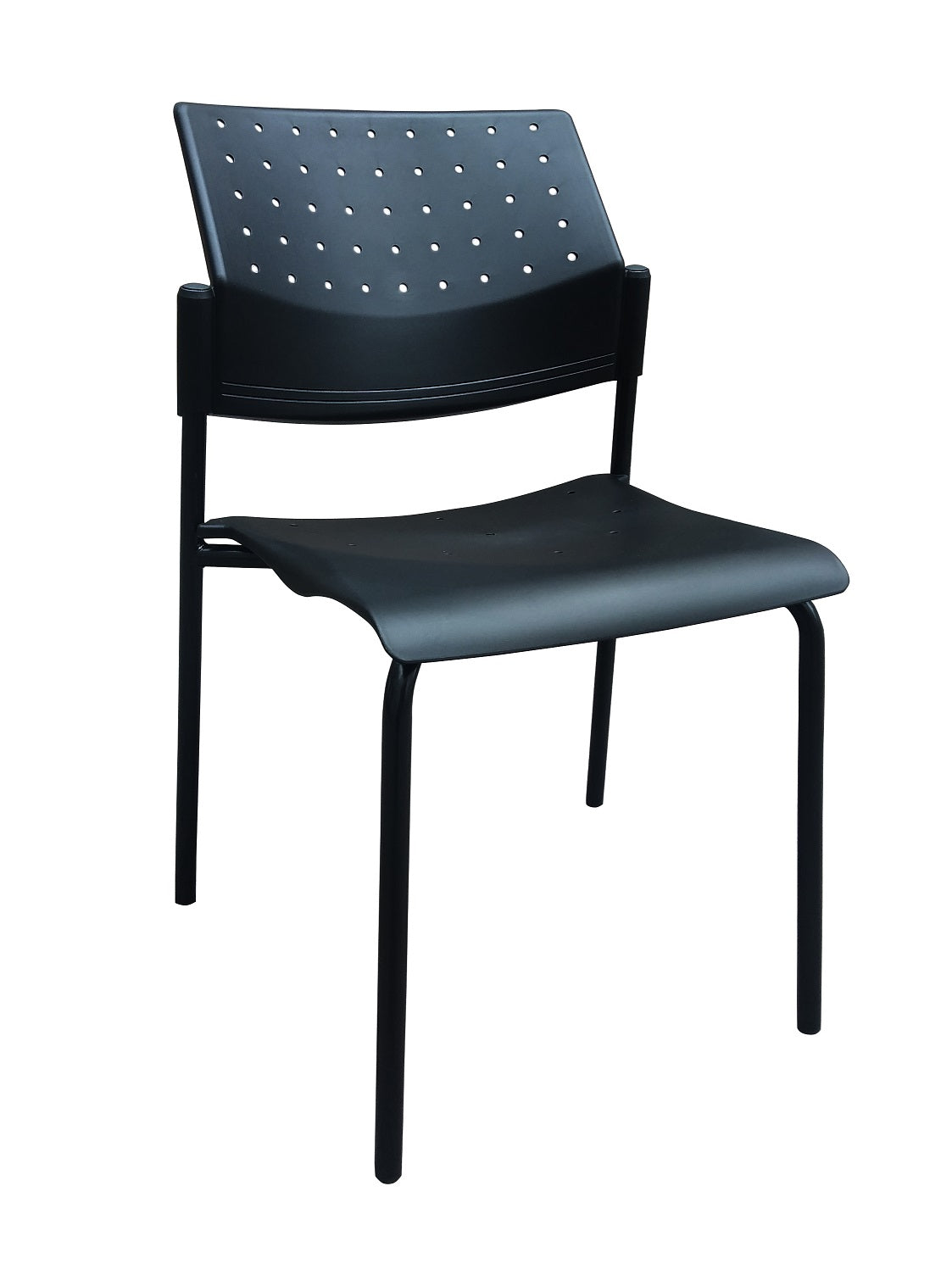 Black plastic stacking online chairs