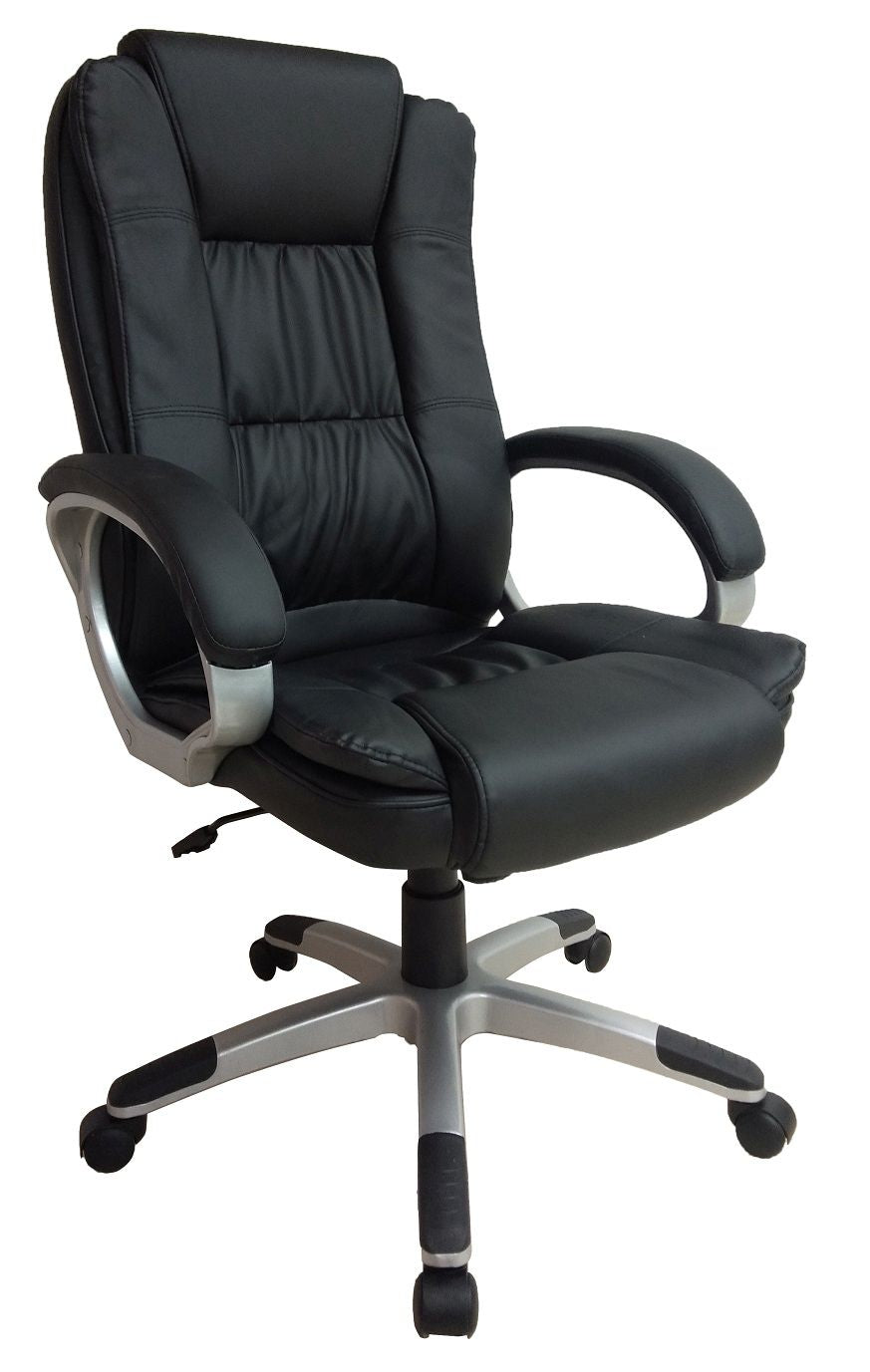 Manager Chair with Armrest PU Leather Black