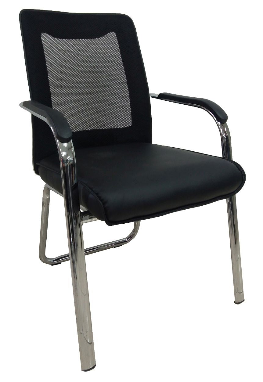 Pu Leather Executive Visitor Chair, Mesh Back, Nx 4502v